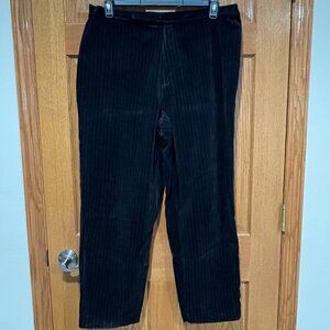 CJ BANKS Women's Plus 16W 16 Black Stripe Corduroy Stretch Pants